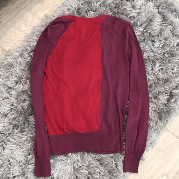 Halogen Maroon/Purple sweater- zipper accent. Long sleeve, size Small - Picture 5 of 6